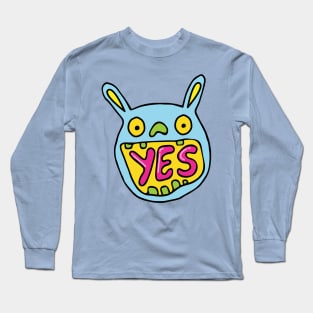 Yes man affirmative bunny rabbit Long Sleeve T-Shirt